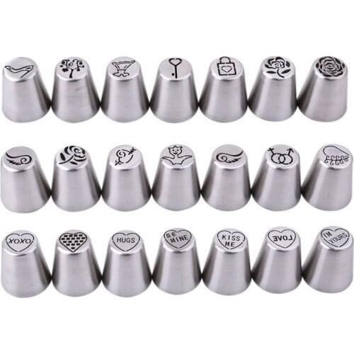 21Pcs Nozzles Valentines Day Cream Cake Pastry Love Wedding Cupcake Icing Piping Cake Decor Pastry Tools Kitchen Baking Tools