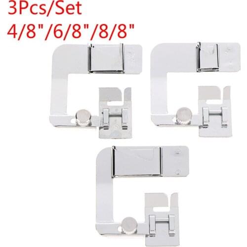 3Pcs/Set Hot Sale Domestic Sewing Machine Foot Presser Rolled Hem Feet Set for Brother Singer Sewing Accessories 3 Size