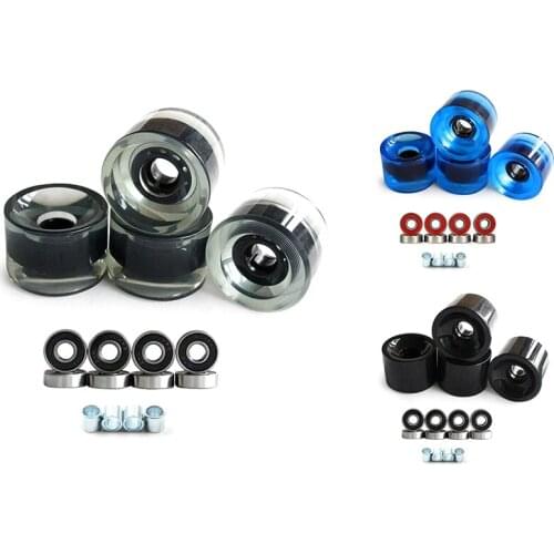 Dancing Longboard 4PCS Skateboard Wheels Bearings ABEC-9 70X51mm PU 78A 75% Rebound Large Size Wheels