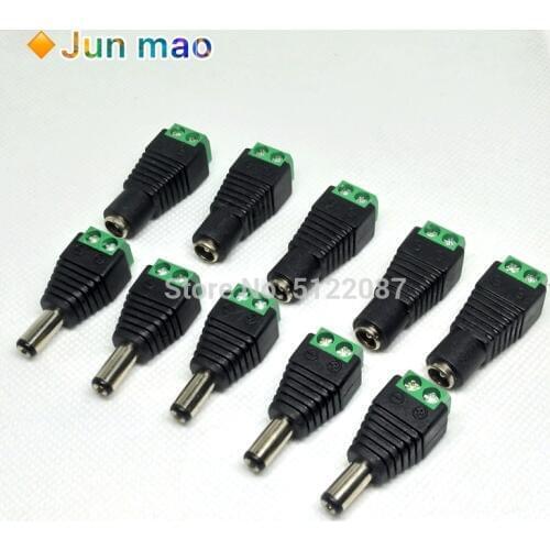 5 Set CCTV Cameras 2.1mm x 5.5mm Female Male DC Power Plug Adapter DC Power Female Plug Jack Adapter Connector Male Plug Socket