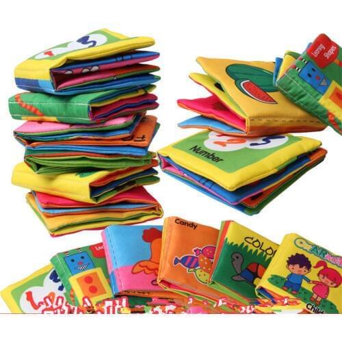 8 Pages Baby Toy Infant Sun Cloth Book Toys Shape Animal Number Doll Toy For 0-3Y Early Development Books Kids Gifts