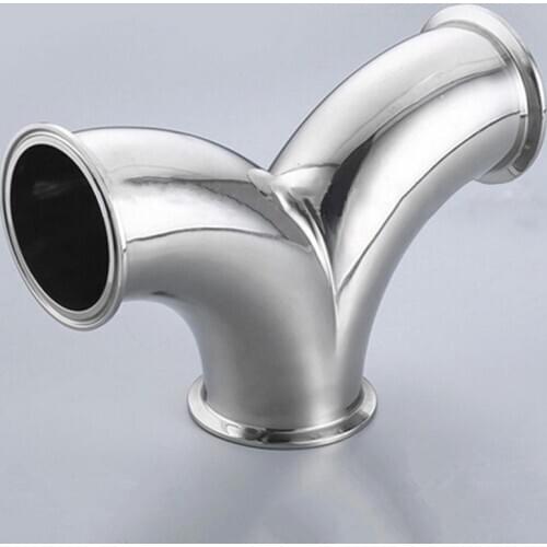 89mm Pipe OD x 3.5" Tri Clamp Y-Shaped Elbow 3 Way SUS 304 Stainless Sanitary Fitting Homebrew Beer Wine Diary Product