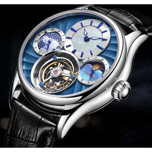 GUANQIN 2020 Real Tourbillon Mechanical Hand Wind Mens Watches Top Brand Luxury Skeleton Clock men Sapphire Relogio Masculino