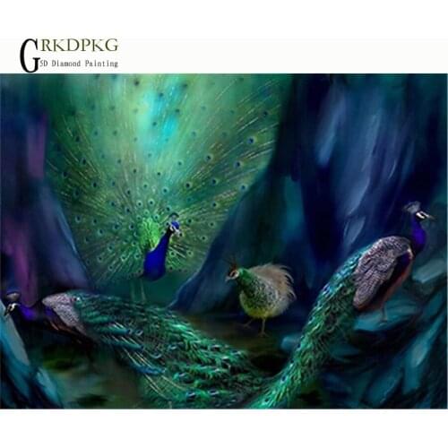 5d DIY Diamond Embroidery peacock feather Diamond Painting Cross Stitch Full Square Rhinestone Mosaic Unfinished Home Decoration