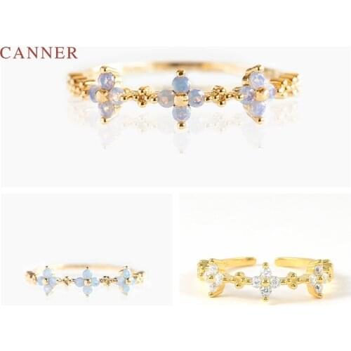 CANNER Purple Zircon Rings For Women Girls 925 Silver Ring 2021 Trend Anillos Mujer Fine Jewelry Paired Rings Bulk Mom Gift