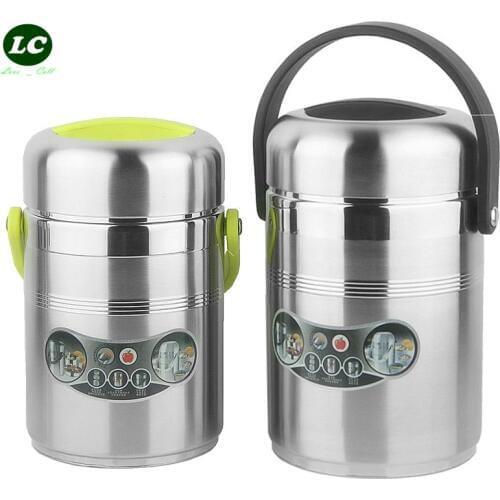 Free shipping vacuum lunch box 1.8/ 2.6 litre ss#304 stainless steel heat preservation bucket seal multi-layer bowl