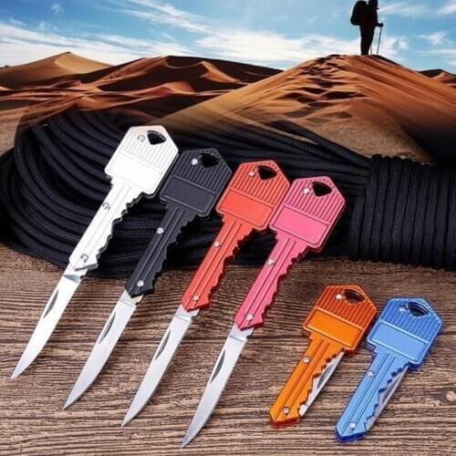 Keyring Ring Mini Key Knife Multi Fruit Blade Keychain Fold Pocket Box Package Camp Peeler Outdoor Letter Open Peeling Survive