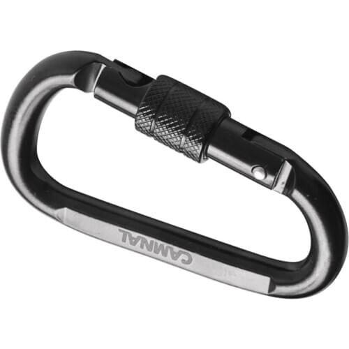 D-Shaped 30KN/6600lbs Screw Locking Carabiner for Outdoor Rock Climbing