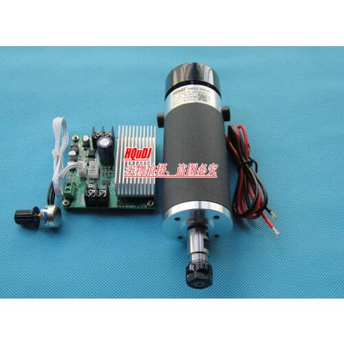 ER11 DC48V 500W spindle motor +Mach3 governor +52mm clamp external brush high-speed air-cooled spindle motor PCB spindle
