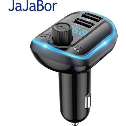 JaJaBor FM Transmitter Bluetooth 5.0 Handsfree Car kit Car Music Player Support TF Card U Disk Playback 3.1A USB Charger