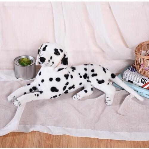 Simulation dalmatian dog about 45cm prone dog plush toy soft doll Christmas gift w1077