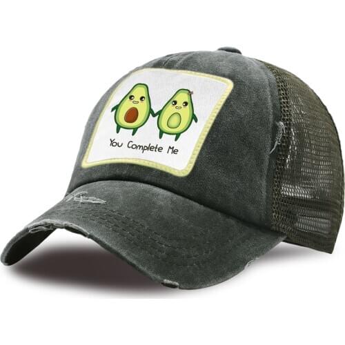Hat Avocado You Complete Me print Capsule Corp Cap Women Outdoor Summer Adjustable Snapback Hat Japan Anime Mesh Baseball Caps