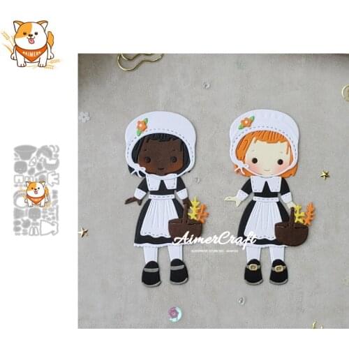 Thanksgiving Costumes Boy Girl Metal Cutting Dies Scrapbooking Stencil DIY Embossing Craft Die Cuts Card Making New Die For 2020