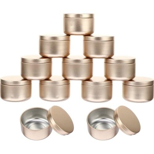 12pcs Round Candle Jars Travel Tins Candle Storage Container For Candle Making DIY Skin Care Cosmetic Sample Organizer