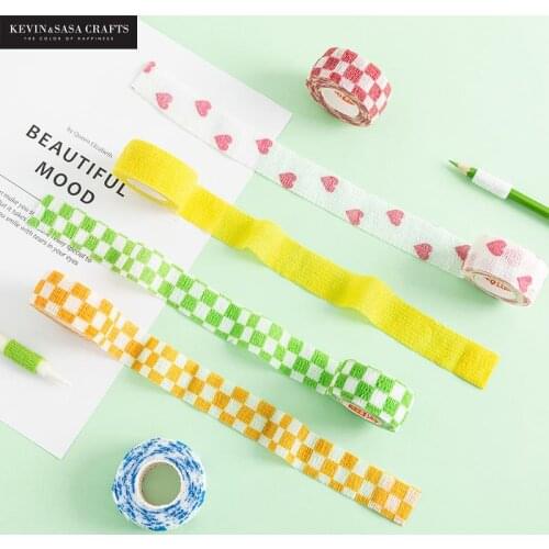 Candy Color Washi Tape DIY Waterproof Decoration Scrapbooking Masking Tape Adhesive Tape Sticker Stationery By Kevin&sasa Crafts