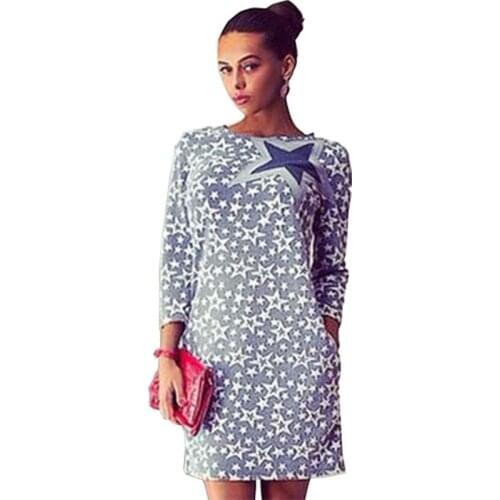 2021 Summer Women Dress hot-selling Autumn Print Slim Dresses five-pointed Star Vestidos womens Clothing GZ3103