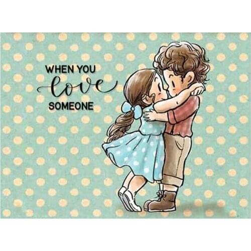 When You Love Someone Hug Lover Metal Cutting Dies Corresponding Clear Stamp DIY Crafts Card Making Scrapbooking 2021