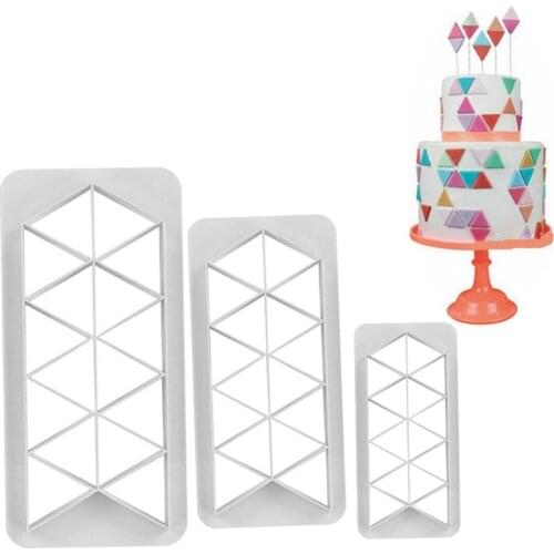 Mini Geometric Cookie Cutter Plastic Biscuit Knife Baking Fruit Cake Kitchen Tools Mold Embossing Printing