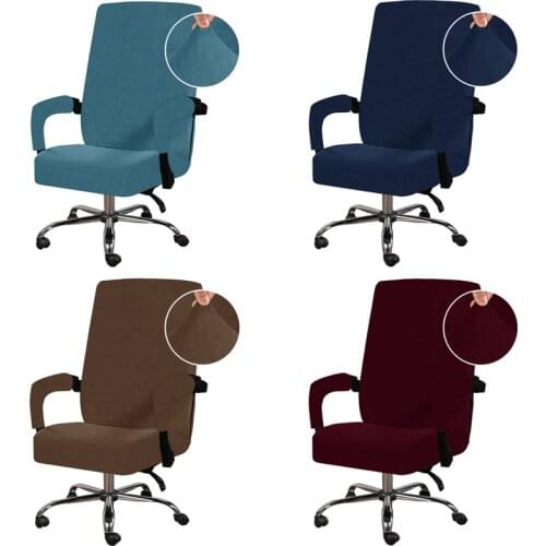 Soft Velvet Office Armchair Cover Stretch Comfortable Computer Chair Cover Thickened Rotating Chair Case Funda Silla Escritorio