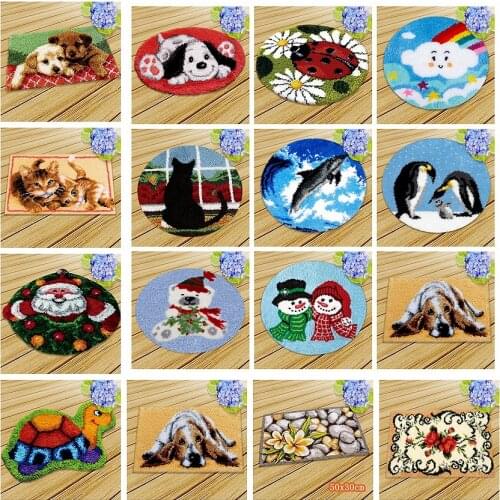 Cute Animals Series Needlework Crochet Latch Hook Rug Kit Mat DIY Unfinished Accessories Carpet Embroidery Handmade Room Floor