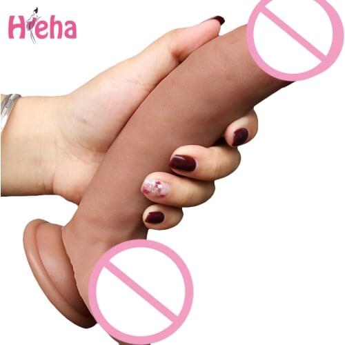 Single Layer Silicone Realistic Penis Skin Feeling Big Dildo with Suction Cup Sex Toys for Woman Realistic Strapon Dick Adult