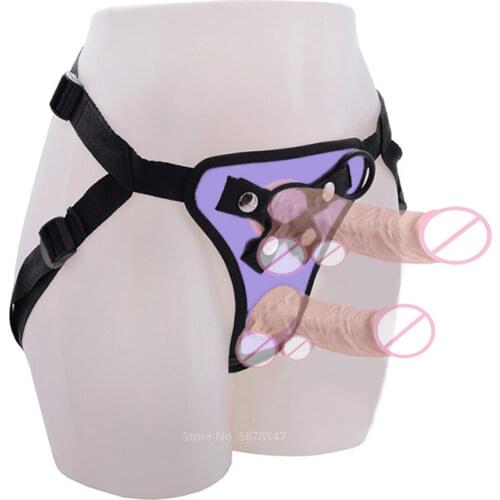 Mens Strap on Realistic Dildo Pants for Men Double Dildos with Rings Man Strapon Harness Belt Adult Games Adult Sex Toys