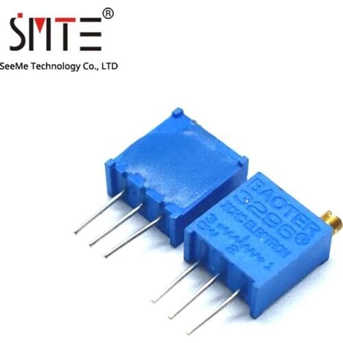 100pcs/lot 3296W 3296W-1-105 1M 105 Trimmer Resistors Through Hole Trimmer Potentiometer