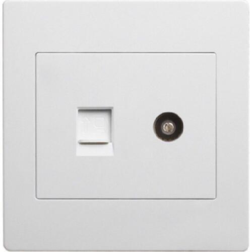 Type 86 Luxurious Elegant white wall weak electricity socket TV computer outlet