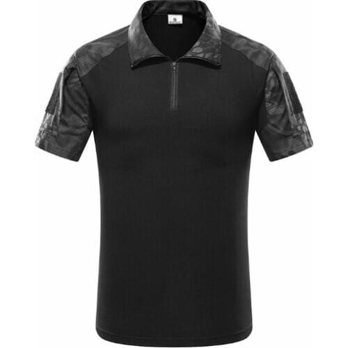 Tactical Camouflage Men Army Combat POLO Shirt, Rapid Assault ACU MultiCam Mens' Tops & Tees, Airsoft Paintball Polo