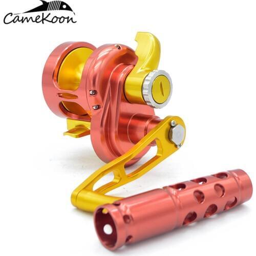 CAMEKOON All Metal Lever Drag Saltwater Fishing Reel 6.0:1 Gear Ratio 9+2 Shielded Ball Bearings Conventional Trolling Reel