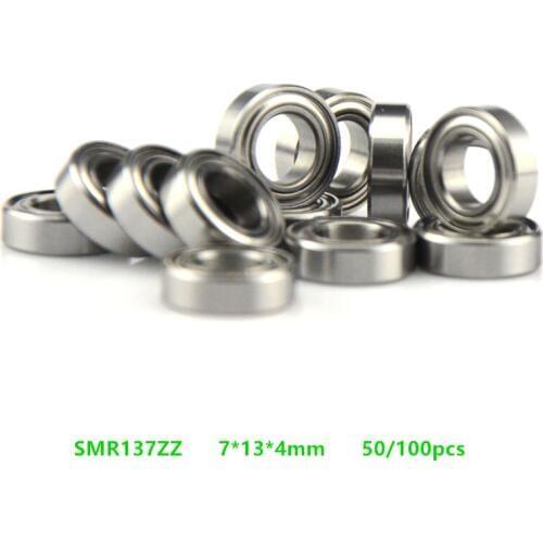 50/100pcs ABEC-5 SMR137ZZ SMR137 ZZ Stainless steel ball bearing Miniature bearing 7x13x4 mm Deep Groove Ball Bearing 7*13*4mm