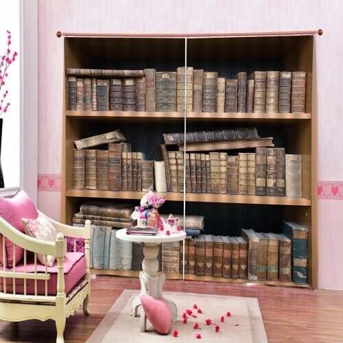 Bookself curtains 3D Blackout Curtains For Living room Bedding room Drapes Cotinas Blackout curtain