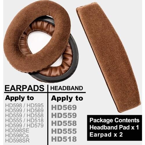 Replacement Ear Pads Headband for Headphones, Compatible with HD 598, HD 598SE, HD 598CS HD 515, HD 555, HD 518,Headphones