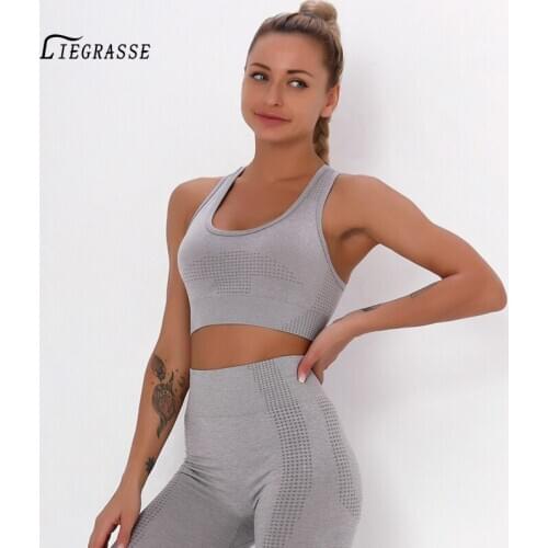 Yoga Top Women Gym Sports Vest Crop Nylon Breathable Yoga Tops Bra Solid Color Sexy Sports Bras Outdoor Exercise Clothes