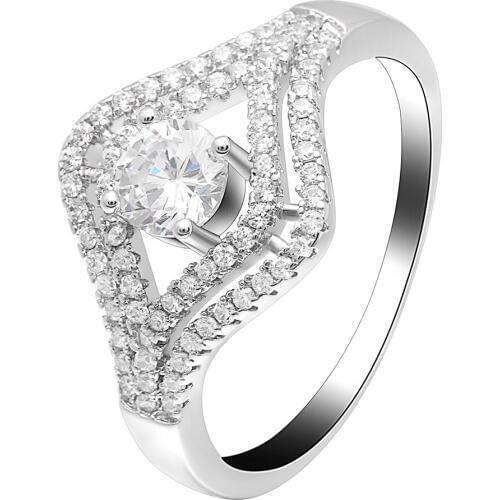 Top Quality Fashion Fine Rings Jewelry Dazzling Oval Zircon Silver Color Rings Angels Eye Shape Wedding Bride Rings For Women