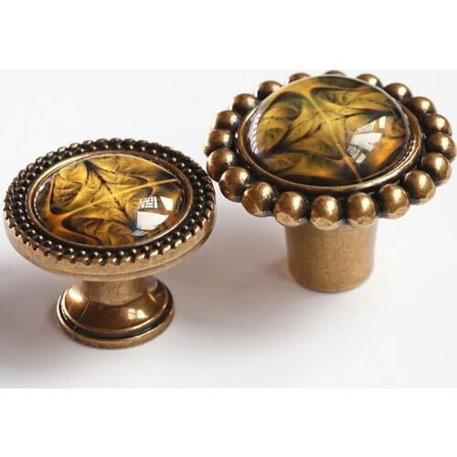 Retro Fashion yellow bronze crystal drawer tv cabinet bathroom cabinet cupboard kitchen cabinet dresser handle knob pull