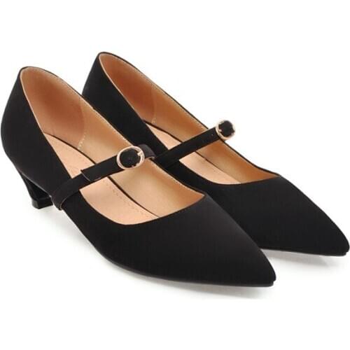 Big SizePointed buckle single shoes summer flat ladies women shoes woman