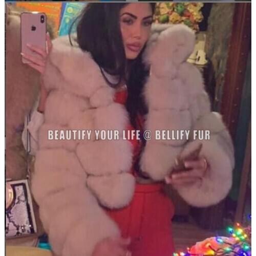 Winter Women Luxury 100% Natural Real Fox Coat High Quality Genuine Fox Fur Jacket Lady Warm Outerwear short thinner