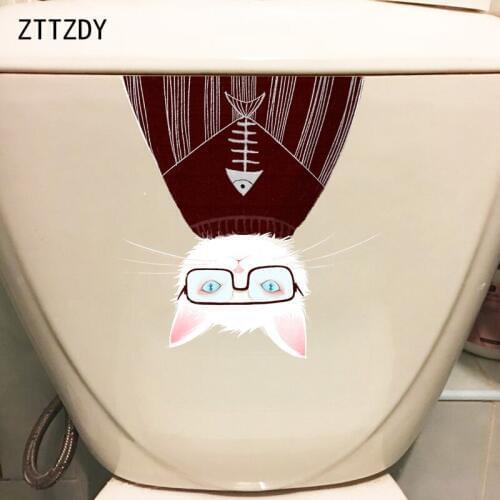 ZTTZDY 20.2*22.8CM Cool Cat Bedroom Home Decor Wall Decal Toilet Sticker T3-0182