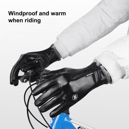 1 Pair Winter Gloves Full Finger Cover Ergonomics Design Touch-screen Friendly Warm Thermal Outdoor Cycling Gloves for Skiing