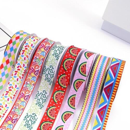 2.5cm*20Yard Printed polyester ribbons, clothing, DIY accessories gift wrapping ribbons