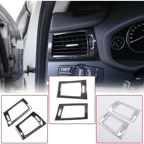 3 Style For BMW X3 X4 F25 F26 2013-2017 ABS Carbon Fiber Side Air Conditioning Outlet Cover Trim Stickers Car Accessory For LHD