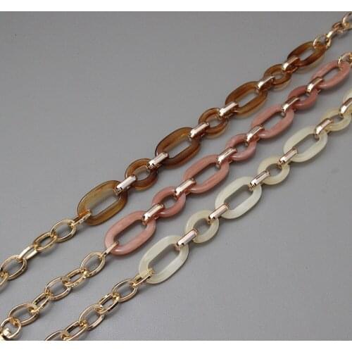 43cm Retro Acrylic Handle Chain For Handbags Accessories Women Resin Detachable Short Shoulder Straps Chain Decoration Belts
