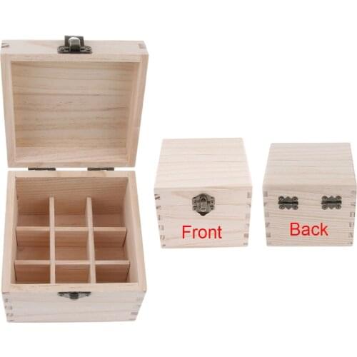 9 Grids Wooden Essential Oil Carrying Case Box – Protection Hard Shell Case