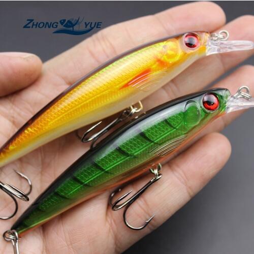 Promotion! 5PCS Super Quality 10 Colors 11cm 13.5g Hard Bait Minnow Fishing lures Bass Fresh Salt water 6#hook Free Shipping
