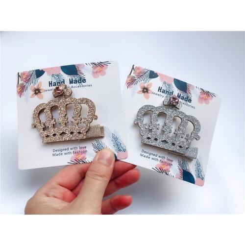 Boutique 10pcs Fashion Royal Glitter 3D Tiaras Hairpins Solid Gemstone Crown Hair Clips Princess Headwear Hair Accessories