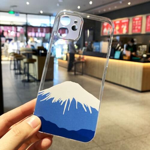OEING Mount Fuji Phone Case For iPhone 12 11 Pro Max mini 7 8 XR X XS MAX SE Soft Transparent TUP Fine Shockproof Case Cover