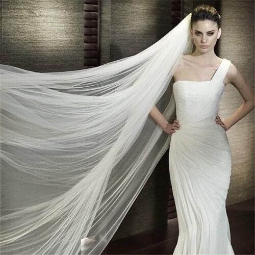 Elegant Wedding Accessories 3 Meters 2 Layer Wedding Veil White Ivory Simple Bridal Veil With Comb Wedding Veil Hot Sale