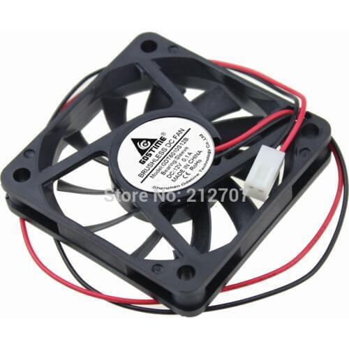 Gdstime 60mm x 60mm x 10mm 6cm Brushless 2Pin 2510 Connector 12V DC Cooling Fan 60mm