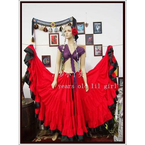 Cotton Furlong Ming Go Belly Dance 4 Iayer 20 Expansion Skirt 9EX34